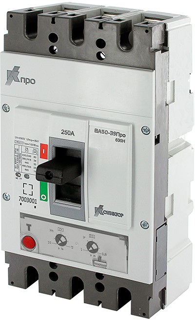 Купить Автоматический выключатель ВА50-39Про 3P 500А Icu-36kA (630Н) с регулируемыми уставками Ir=0,8-1In Im=5-10In 